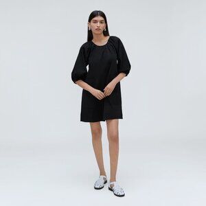 Everlane The Seersucker Puff Sleeve Dress Black Base - Size XS
